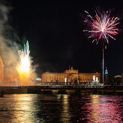 Nyår 2020 Norrbro och Stockholms slott